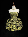 Classy A Line Strapless Taffeta Short Homecoming Dress Cocktail Dress Hoco Dresses HZ1121