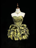 Classy A Line Strapless Taffeta Short Homecoming Dress Cocktail Dress Hoco Dresses HZ1121