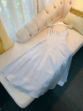 Classy A line Straps Dusty Blue Satin Prom Dresses Formal Summer Wedding Guest Dresses Wedding Guest Outfit HZ1121