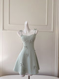 Sexy A line Spaghetti Straps Sage Green Satin Short Homecoming Dress Summer Hoco Dresses Cocktail Dress Birthday Outfits HZ1121