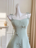 Sexy A line Spaghetti Straps Sage Green Satin Short Homecoming Dress Summer Hoco Dresses Cocktail Dress Birthday Outfits HZ1121
