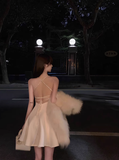 Sexy A line Spaghetti Straps White Satin Short Homecoming Dress Summer Hoco Dresses Cocktail Dress Birthday Outfits HZ1121