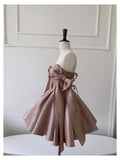 Sexy A line Spaghetti Straps Satin Brown Short Homecoming Dress Summer Hoco Dresses Cocktail Dress Birthday Outfits HZ1121
