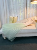 Elegant A line Spaghetti Straps Mint Green Prom Dresses Formal Summer Wedding Guest Dresses Wedding Guest Outfit HZ1121