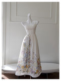 Elegant A line Spaghetti Straps Floral White Prom Dresses Formal Summer Wedding Guest Dresses Wedding Guest Outfit HZ1121