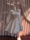 Sexy A line Spaghetti Straps Satin Corset Short Homecoming Dress Summer Hoco Dresses Cocktail Dress Birthday Outfits HZ1121