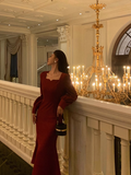 Sexy Sheath Burgundy Long Sleeves 21st Birthday Dress Party Gown Birthday Outfits Birthday Dress Ideas For Women HZ1121