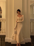 Sexy Mermaid Square Neck Long Sleeves 21st Birthday Dress Party Gown Birthday Outfits Birthday Dress Ideas For Women HZ1121