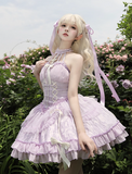 Vintage Ball Gown Halter Purple Chiffon 22th Birthday Dress Lolita Dress Cute Lolita Outfits HZ1121