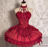 Vintage Ball Gown Halter Pink Tulle Lace 22nd Birthday Dress Lolita Dress Cute Lolita Outfits HZ1121