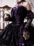 Vintage Ball Gown Halter Black/Purple Tulle Lace 22nd Birthday Dress Lolita Dress Cute Lolita Outfits HZ1121