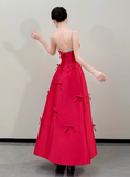 Modest A-Line Spaghetti Straps Birthday Dress Burgundy Long Satin Evening Gowns Special Formal Dresses Prom Dresses HZ1121