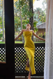 Stunning Sheath Strapless Evening Gown Satin Green Modest Formal Dress Party Dress HZ1121