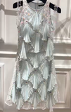 Fairytale Round Neck Sheath Homecoming Dress Chiffon Beaded Short Birthday Skirt Sequin Sweet Party Dress HZ1121