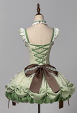 Princess Green Ball Gown Square Neck Satin Lace 22nd Birthday Dresses Lolita Dress Cute Lolita Outfits HZ1121