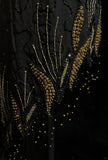 Glamour Black Sheath V-neck Mother of the Bride Dress Chiffon Beaded Short Evening Gown HZ1121