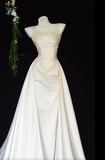 Elegant Sheath Long Prom Dress Spaghetti Strap Satin Formal Evening Dress HZ1121
