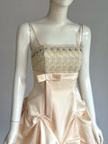 Retro A-Line Spaghetti Strap Short Homecoming Dress Satin Beaded Birthday Dress Formal Dress HZ1121