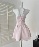 Sweet Pink A-Line Jewel Short Homecoming Dress Satin Birthday Dress Formal Dress HZ1121