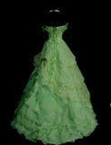 Cute Green Ball Gown Spaghetti Strap Quinceanera Dress Tulle Sweet 16 Dress HZ1121