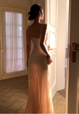 Sparkly Mermaid Evening Dresses, Chiffon Sleeveless Formal Dresses Wedding Guest Dresses HZ1121