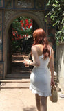 Sexy One Shoulder Bodycon Chiffon Short Birthday Dresses White Homecoming Dresses HZ1121
