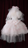 Cute Square Neck Ball Gown Tulle Short Sleeve Birthday Dress Pink Lolita Dress HZ1121