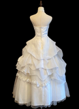 Timeless Halter Ball Gown Tulle Luxury Wedding Dress, White Bridal Gowns HZ1121