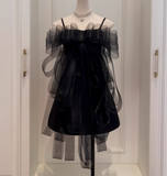 Sexy Strapless A-Line Short Prom Dresses Satin Tulle Sleeveless Birthday Dresses, Black Homecoming Dresses HZ1121