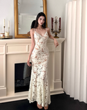 Elegant Spaghetti Straps Mermaid Tulle Long Prom Dresses, Apricot Evening Dresses HZ1121