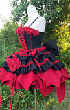 Cute Spaghetti Strap Ball Gown Short Birthday Dresses Red Lolita Dresses HZ1121