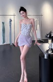 Sexy Strapless Sheath Short Prom Dresses, Purple Homecoming Dresses HZ1121