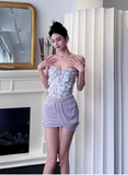 Sexy Strapless Sheath Short Prom Dresses, Purple Homecoming Dresses HZ1121