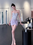 Sexy Strapless Sheath Short Prom Dresses, Purple Homecoming Dresses HZ1121