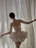 Gorgeous Sweetheart Neck Ball Gown Chiffon Short Prom Dresses, Pink Homecoming Dresses HZ1121