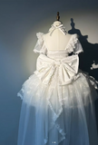 Fairy Square Neck Ball Gown Beaded Lace Cute Birthday Dresses White Lolita Dresses HZ1121