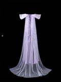 Glam Mermaid Long Prom Dresses, Satin Lavender Formal Dresses Off-the-shoulder Evening Dresses HZ1121