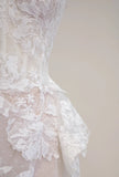 Modest Sweetheart Neck Sheath Wedding Dresses Lace Applique Ivory Bridal Gowns HZ1121