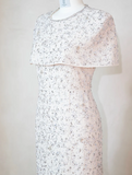 Glam Jewel Sheath Mother of the Bride Dresses with shawl, sequins White Evening Dresses HZ1121
