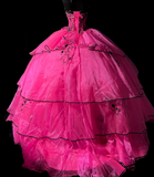 Gorgeous Sweetheart Neck Ball Gowns Pink Tulle Long Quinceanera Dress Formal Gowns Vestido De 15 Anos Sweet 16 Dress HZ1121
