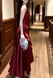 Gorgeous Sheath Long Prom Dresses Satin Sleeveless Formal Dresses Ruffle Burgundy Birthday Dresses HZ1121