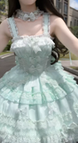 Cute Square Neck Ball Gown Chiffon Lace Short Prom Dresses Mint Green Birthday Outfit Sleeveless Lolita Dresses HZ1121
