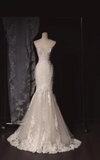 Timeless Strapless Mermaid Wedding Dresses Tulle Applique White Bridal Gowns HZ1121