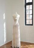 Simple Strapless Sheath Wedding Dresses Sequined Tulle White Bridal Gowns HZ1121