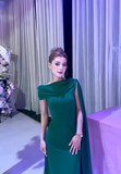 Elegant Sheath Mother of the Bride Dress Chiffon Dark Green Wedding Guest Dresses HZ1121