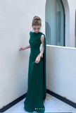 Elegant Sheath Mother of the Bride Dress Chiffon Dark Green Wedding Guest Dresses HZ1121