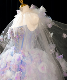 Gorgeous Strapless Ball Gown Tulle Long Prom Dresses Cute Sleeveless Quinceanera Dresses Sweet 16 Dresses HZ1121