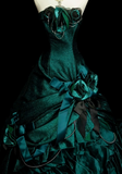 Gorgeous Strapless Ball Gown Satin Long Prom Dresses Dark Green Quinceanera Dresses Sweet 16 Dress HZ1121