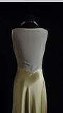 Vintage Sheath Silk Light Yellow Mother of the Bride Dress HZ1121