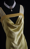 Vintage Sheath Silk Light Yellow Mother of the Bride Dress HZ1121